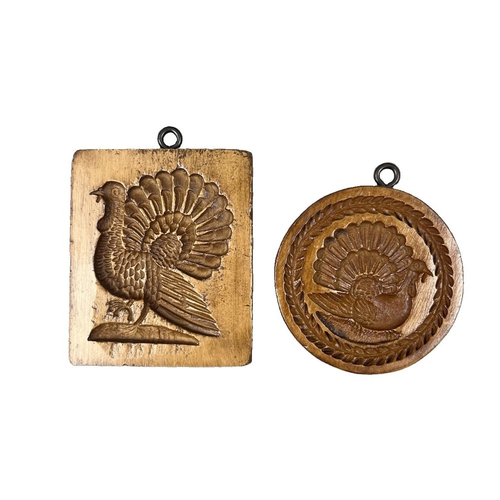 Turkey Springerle Cookie Mold by House on the Hill lot of 2
